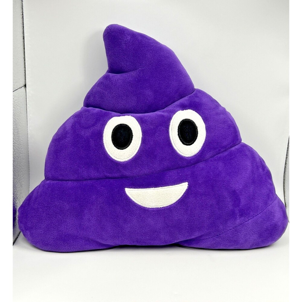 Emoji Expressions Poop Emoji Plush Pillow 12in Purple Smiley Stuffed Plush Toy